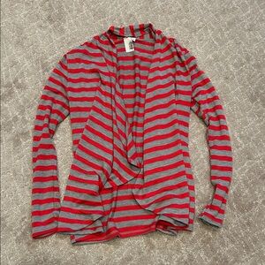 Striped Red and Gray Women's Sweater